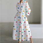 Women's Wrap Long Sleeve Shirt Maxi Dress