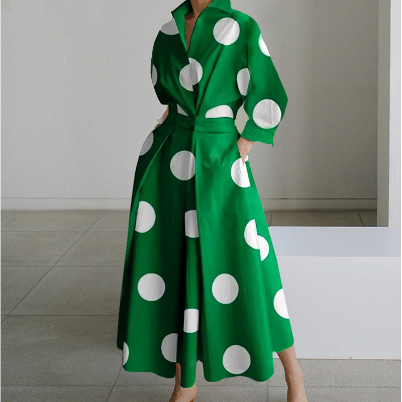 Women's Wrap Long Sleeve Shirt Maxi Dress