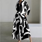 Women's Wrap Long Sleeve Shirt Maxi Dress