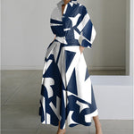 Women's Wrap Long Sleeve Shirt Maxi Dress