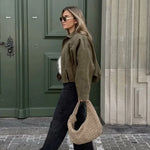 Women’s Zip Front Cropped Bomber Jacket