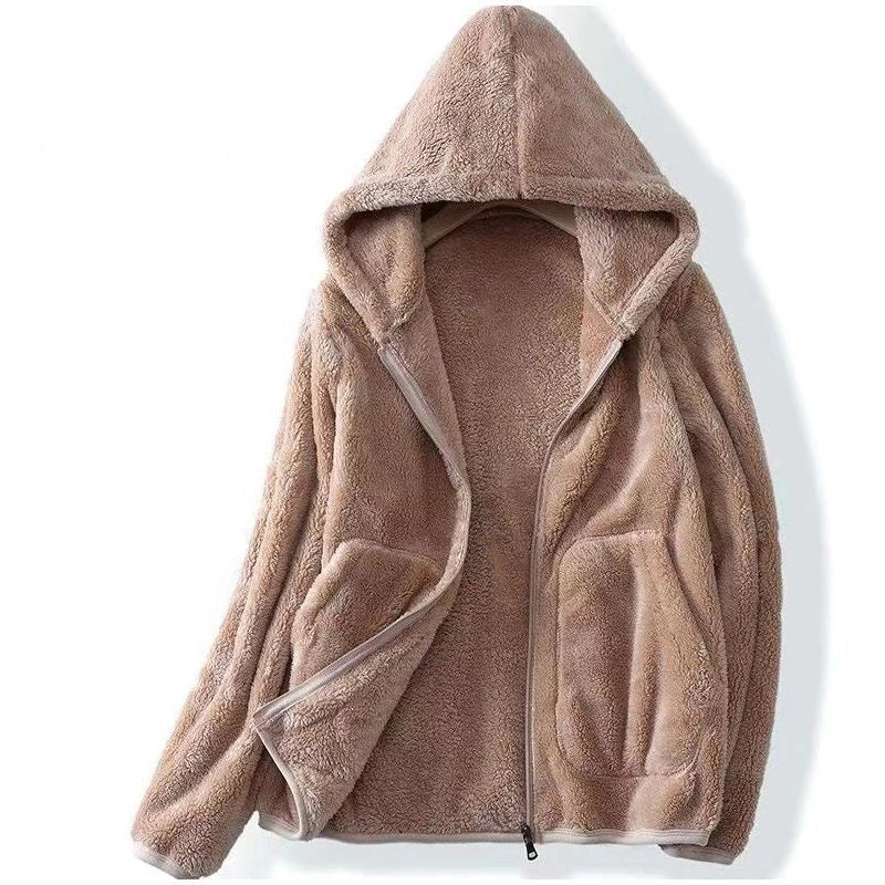 Women's Zip-Front Patch-Pocket Fleece Hoodie