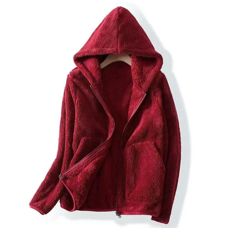 Women's Zip-Front Patch-Pocket Fleece Hoodie