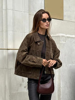 Women’s Zipper Turn-Down Collar Utility Jacket