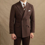 Men’s Double Breasted Peak Lapel Two Piece Formal Suit
